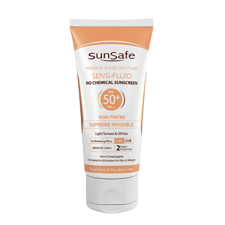 ضد آفتاب فلووید فیزیکال بی رنگ سان سیف sunsafe sensi-fluid
