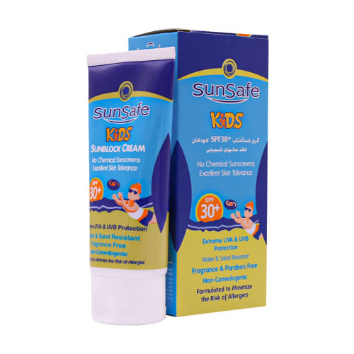 ضد آفتاب کودکان سان سیف بی رنگ SUNSAFE KIDS
